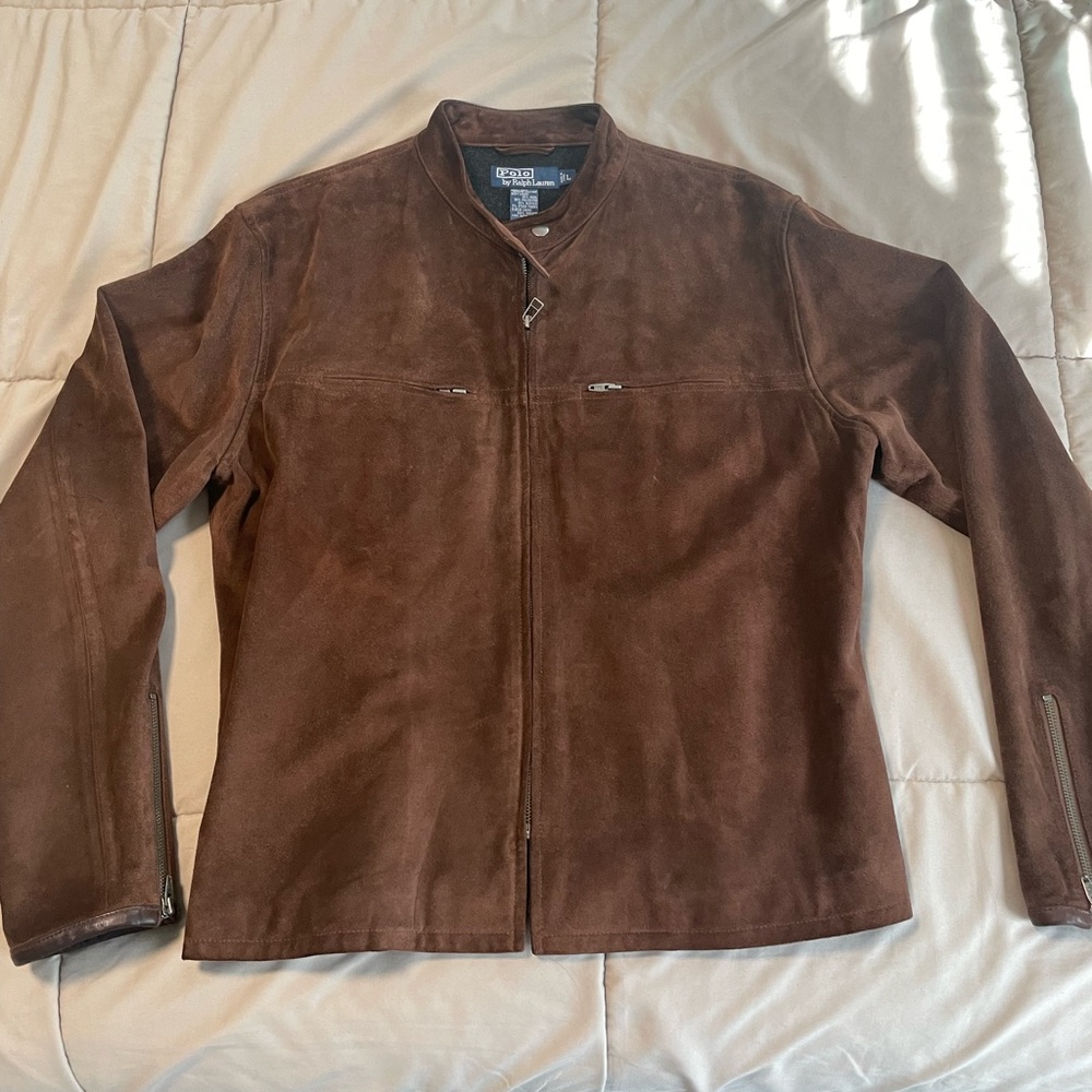 Polo by Ralph Lauren Brown Suede Bomber Jacket